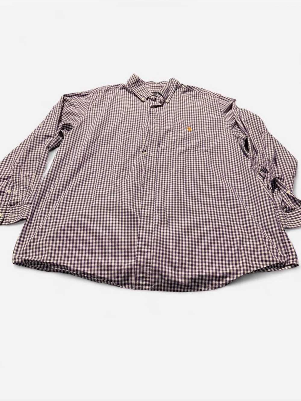 US POLO ASSN. Men Bussiness Casual Shirt 2XL Purple Checkered Long Sleeve Preppy